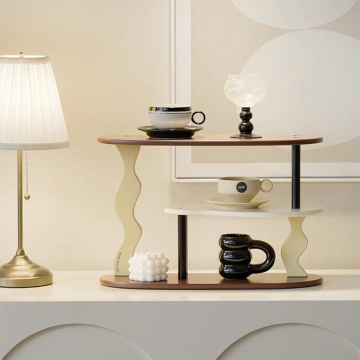 Contemporary Nordic MDF Acrylic Desktop Storage Shelf 3-Tier For Living Room &amp; Entryway