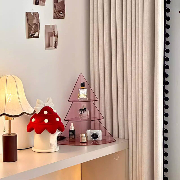 Contemporary Creative Acrylic Christmas Tree-shaped Desktop Storage Shelf 3-Tier Perfume &amp; Cosmetics Display Shelf For Bedroom &amp; Living Room