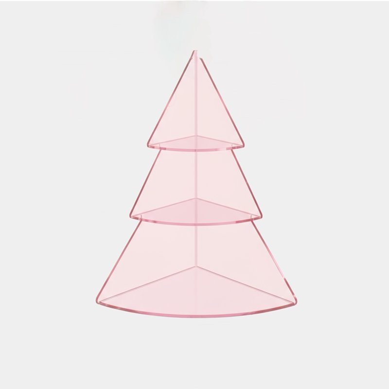 Contemporary Creative Acrylic Christmas Tree-shaped Desktop Storage Shelf 3-Tier Perfume &amp; Cosmetics Display Shelf For Bedroom &amp; Living Room