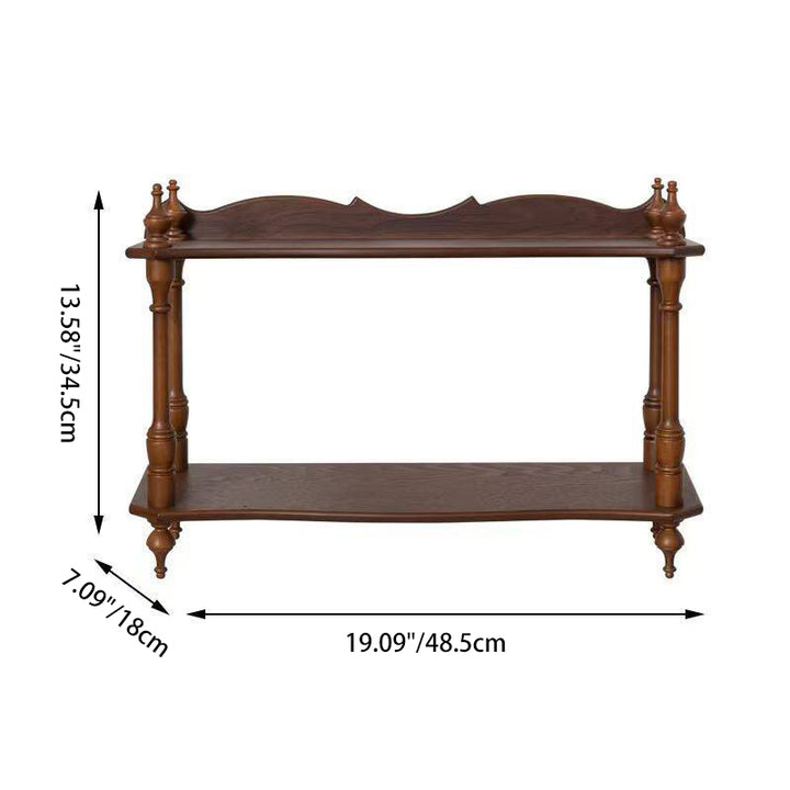 Contemporary Retro MDF Rubberwood Rectangular Desktop Storage Shelf For Living Room &amp; Entryway