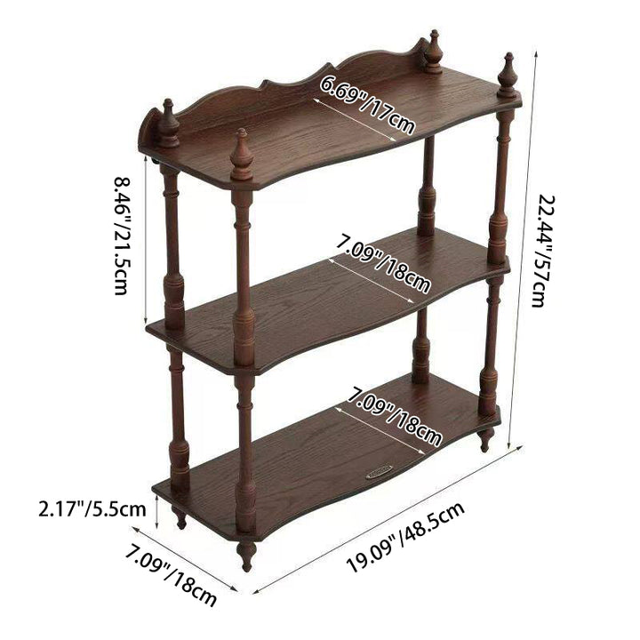 Contemporary Retro MDF Rubberwood Rectangular Desktop Storage Shelf For Living Room &amp; Entryway