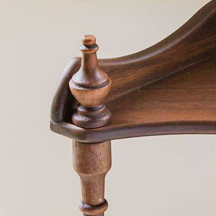 Contemporary Retro MDF Rubberwood Rectangular Desktop Storage Shelf For Living Room &amp; Entryway