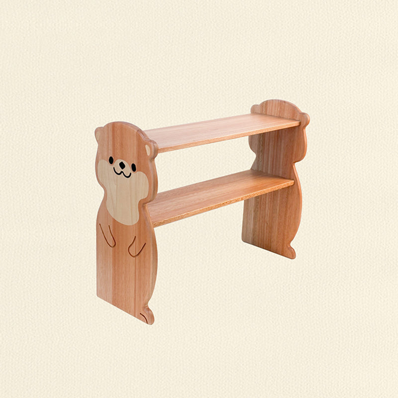Moderne kreative rechteckige Desktop-Aufbewahrungsablage in Otter-Form aus Rosenholz und Ahorn, 2-stöckig, für Wohnzimmer &amp; Eingangsbereich 