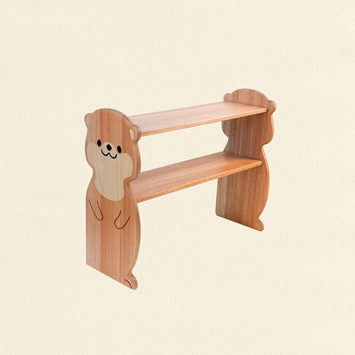 Moderne kreative rechteckige Desktop-Aufbewahrungsablage in Otter-Form aus Rosenholz und Ahorn, 2-stöckig, für Wohnzimmer &amp; Eingangsbereich 