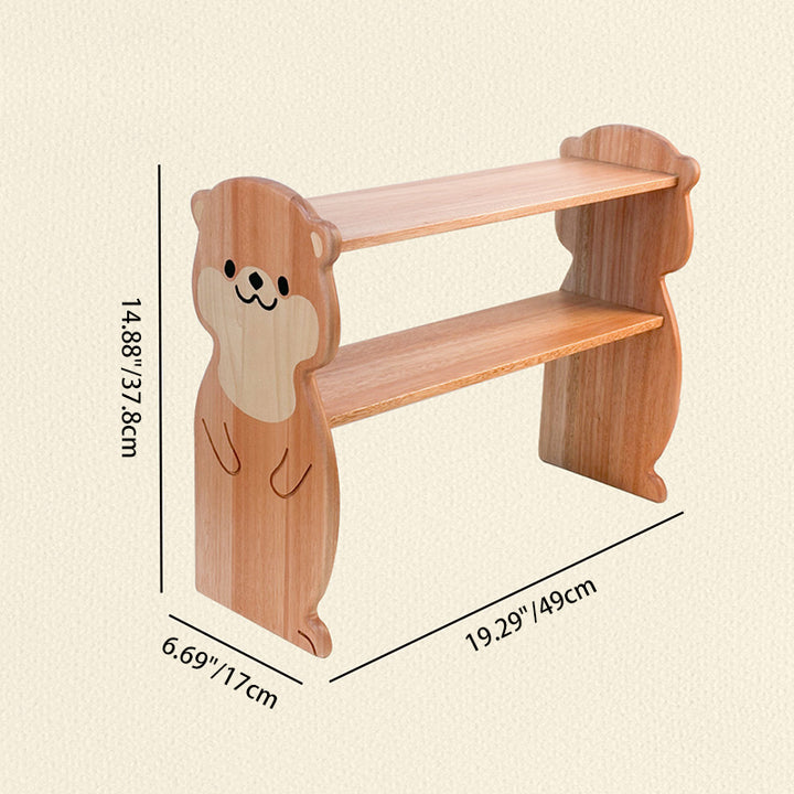 Moderne kreative rechteckige Desktop-Aufbewahrungsablage in Otter-Form aus Rosenholz und Ahorn, 2-stöckig, für Wohnzimmer &amp; Eingangsbereich 