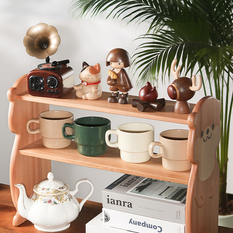 Moderne kreative rechteckige Desktop-Aufbewahrungsablage in Otter-Form aus Rosenholz und Ahorn, 2-stöckig, für Wohnzimmer &amp; Eingangsbereich 