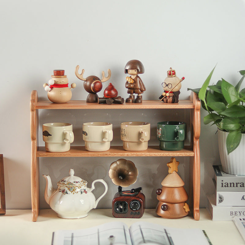 Moderne kreative rechteckige Desktop-Aufbewahrungsablage in Otter-Form aus Rosenholz und Ahorn, 2-stöckig, für Wohnzimmer &amp; Eingangsbereich 