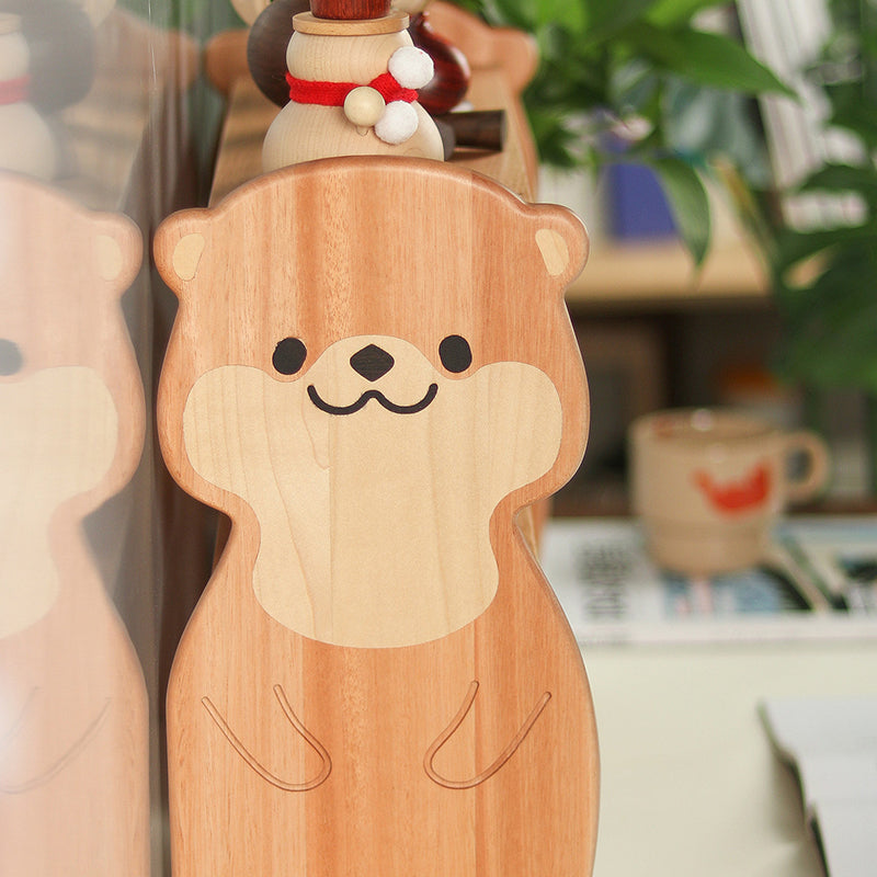 Moderne kreative rechteckige Desktop-Aufbewahrungsablage in Otter-Form aus Rosenholz und Ahorn, 2-stöckig, für Wohnzimmer &amp; Eingangsbereich 