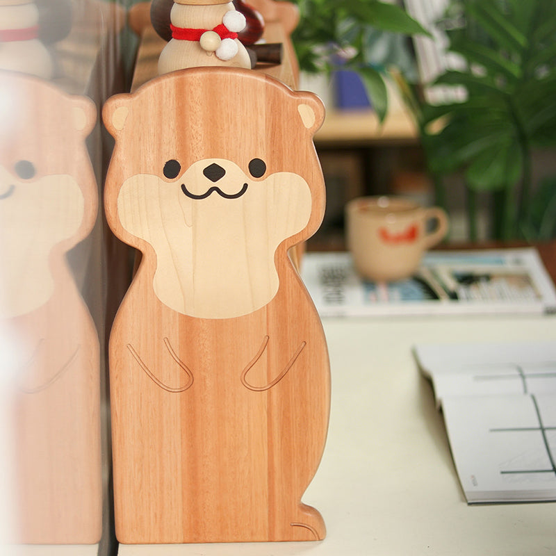 Moderne kreative rechteckige Desktop-Aufbewahrungsablage in Otter-Form aus Rosenholz und Ahorn, 2-stöckig, für Wohnzimmer &amp; Eingangsbereich 