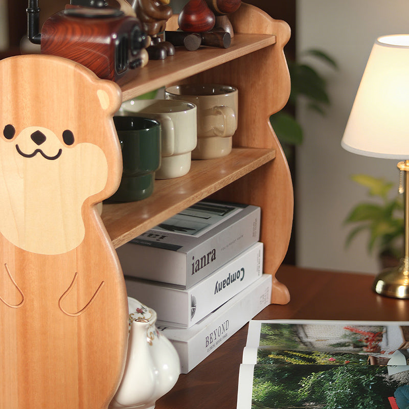 Moderne kreative rechteckige Desktop-Aufbewahrungsablage in Otter-Form aus Rosenholz und Ahorn, 2-stöckig, für Wohnzimmer &amp; Eingangsbereich 