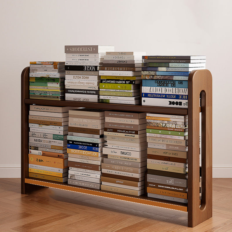 Modern Minimalist Pine Wood Rectangular Adjustable Divider Desktop Storage Shelf 2-Tier For Living Room &amp; Bedroom