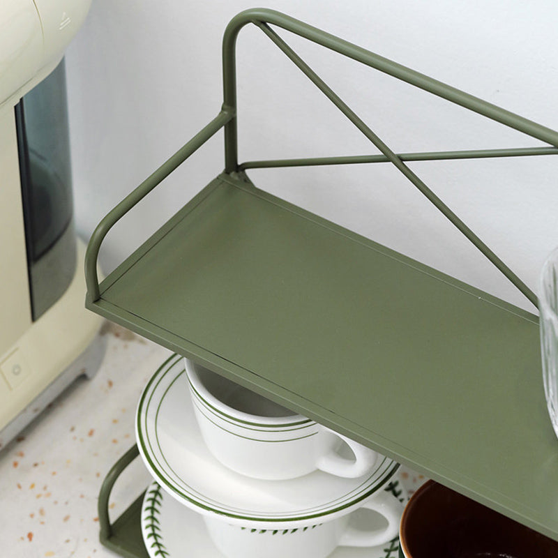 Modern Minimalist Iron Rectangular Desktop Storage Shelf 2-Tier For Living Room &amp; Entryway