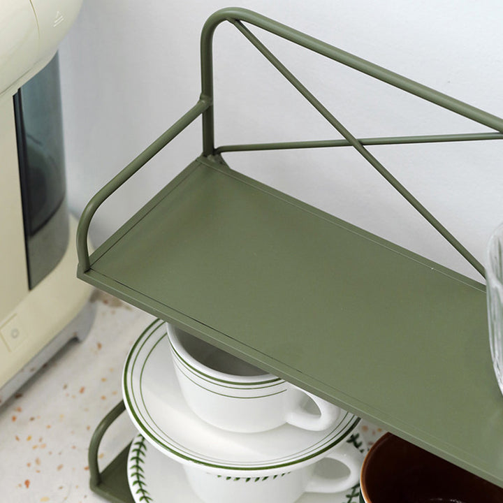 Modern Minimalist Iron Rectangular Desktop Storage Shelf 2-Tier For Living Room &amp; Entryway
