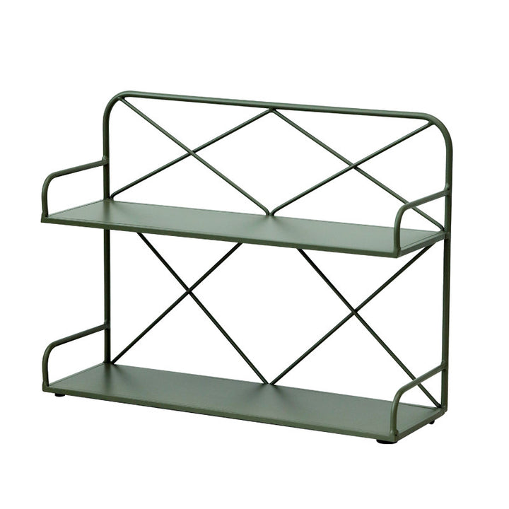 Modern Minimalist Iron Rectangular Desktop Storage Shelf 2-Tier For Living Room &amp; Entryway
