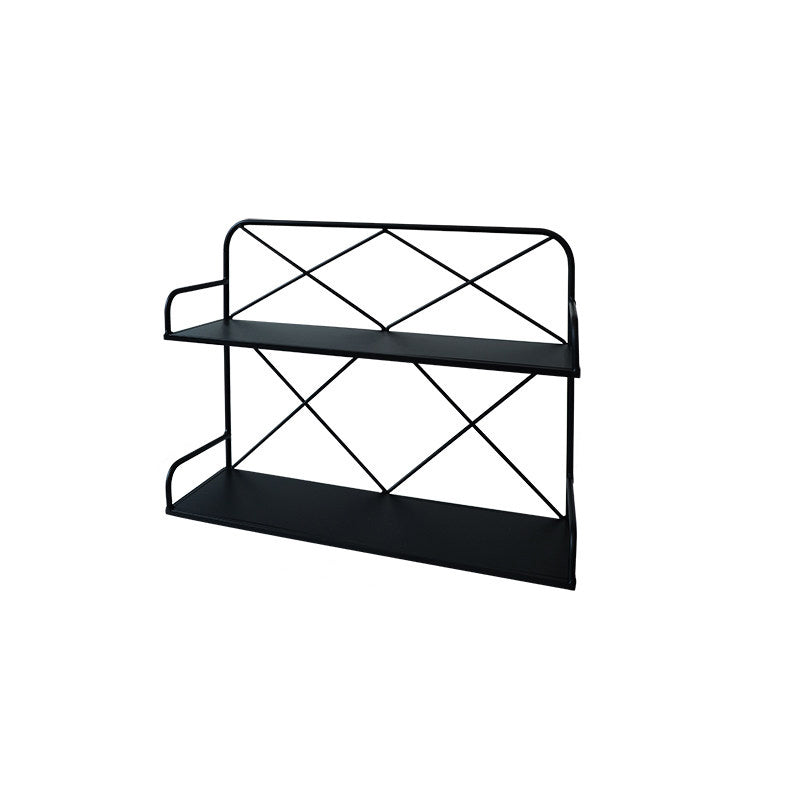 Modern Minimalist Iron Rectangular Desktop Storage Shelf 2-Tier For Living Room &amp; Entryway