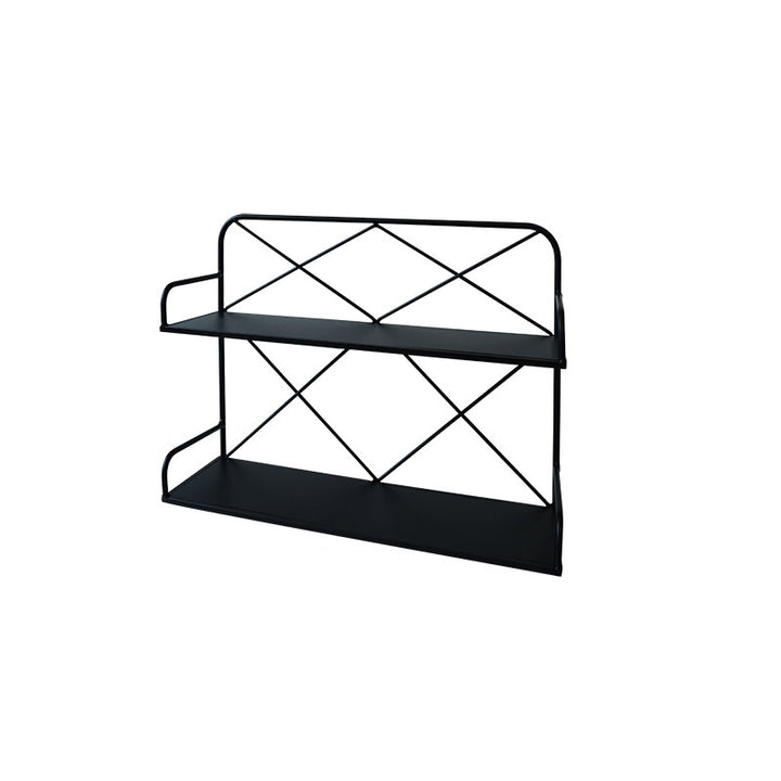 Modern Minimalist Iron Rectangular Desktop Storage Shelf 2-Tier For Living Room &amp; Entryway