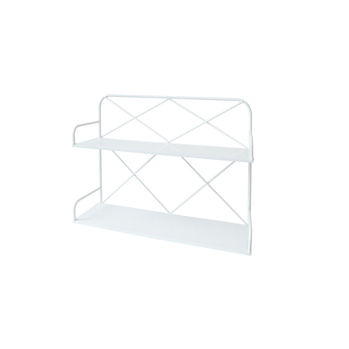 Modern Minimalist Iron Rectangular Desktop Storage Shelf 2-Tier For Living Room &amp; Entryway