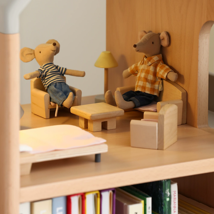 Solid Beech Wood Rotating Kids Bookshelf - Nordic Book Display Shelf With 360° Access And Multi-Level Storage For Books &amp; Toys For Living Room