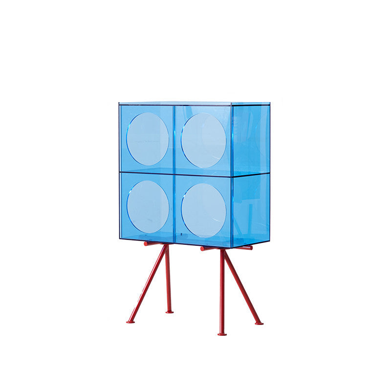 Modernes minimalistisches rechteckiges 3-stufiges Präsentationsregal aus Acryl und Carbonstahl für das Wohnzimmer 