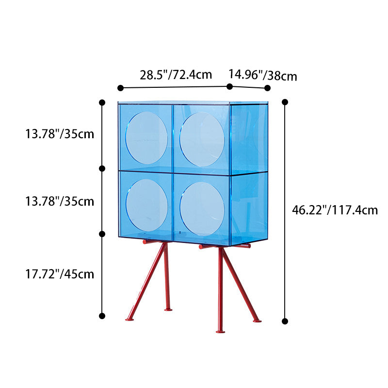Modernes minimalistisches rechteckiges 3-stufiges Präsentationsregal aus Acryl und Carbonstahl für das Wohnzimmer 