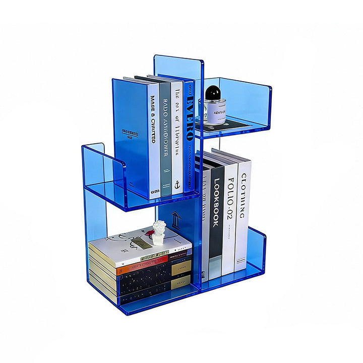 Modern Minimalist Acrylic Rectangular Bookshelf 3-Tier Storage Shelf For Home Office