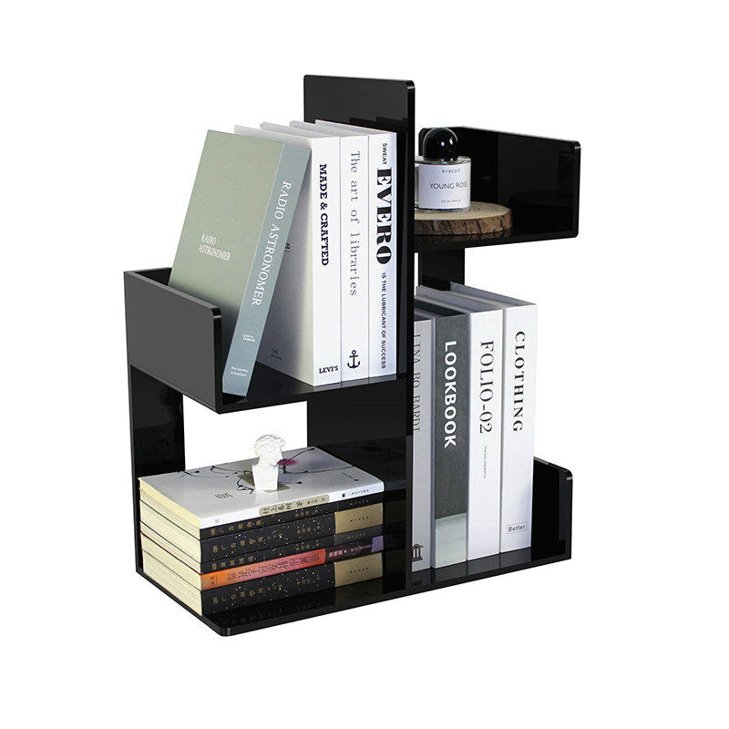 Modern Minimalist Acrylic Rectangular Bookshelf 3-Tier Storage Shelf For Home Office