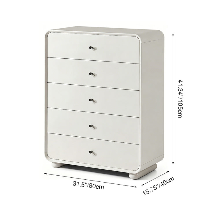 Rounded Edge Design, White Or Peacock Blue Finish Storage Cabinet - Nordic Cabinet With 5/8 Drawers, Durable MDF, Chest Of Drawers For Home Organization For Living Room