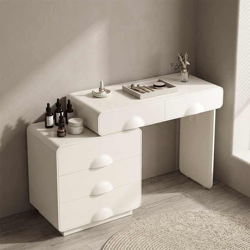 Large Capacity Extendable Vanity & Dresser Combo Makeup Vanity