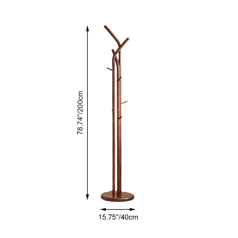 Premium Solid Ash Wood Coat Tree Stand Hall Tree - Chinese Natural Wood Clothes Rack With Multi-Level Hooks, Stylish Home Entryway Storage Solution For Entryway &amp; Bedroom &amp; Living Room