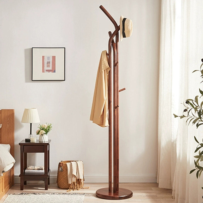 Premium Solid Ash Wood Coat Tree Stand Hall Tree - Chinese Natural Wood Clothes Rack With Multi-Level Hooks, Stylish Home Entryway Storage Solution For Entryway &amp; Bedroom &amp; Living Room
