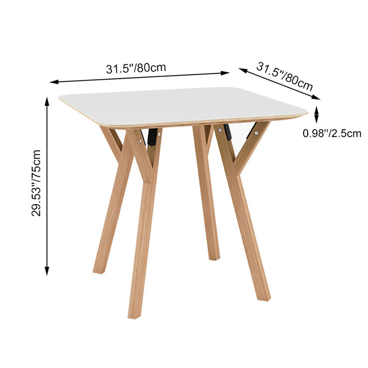 Durable Eucalyptus Plywood Tabletop & Solid Beech Wood Legs & Aluminum Alloy Connectors Dining Table - Nordic Sleek Design, Black & White & Gray Color Options, 2 Sizes For Dining Room