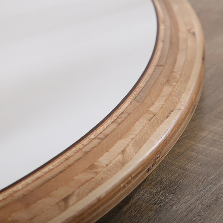 Round Consultation Table Eucalyptus Plywood Top Dining Table - Nordic Solid Beech Wood Legs &amp; Triangular Support Structure &amp; Smooth Rounded Edges, Aluminum Alloy Connectors &amp; Non-Slip Feet For Dining Room