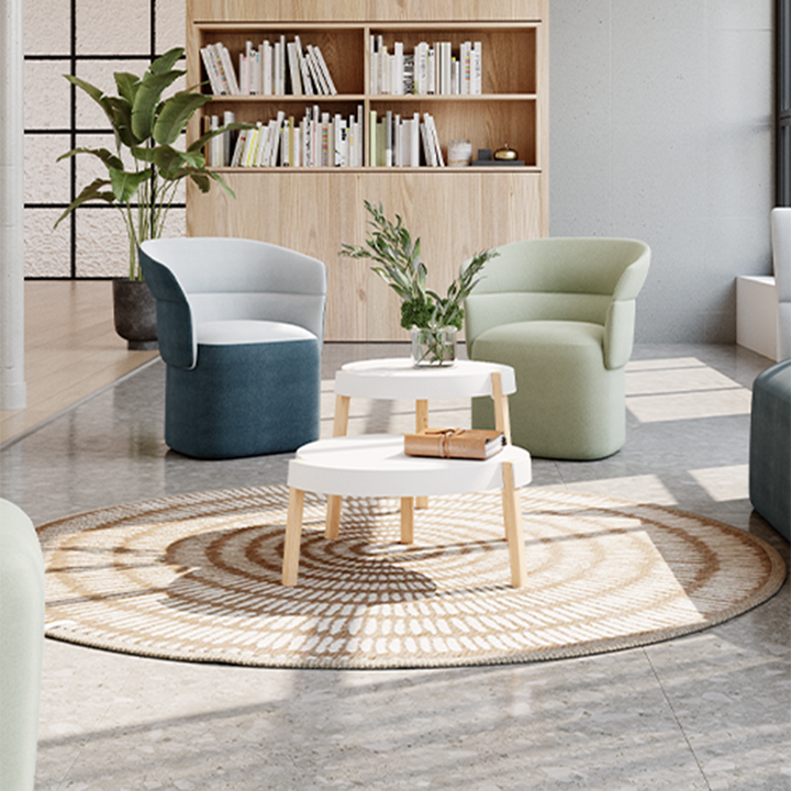 Contemporary White Round Table, Durable PP Tabletop &amp; Solid Beech Wood Legs End Table - Nordic Small Table Two Sizes Optional, Can Be Combined &amp; Matched For Layered Home Decor