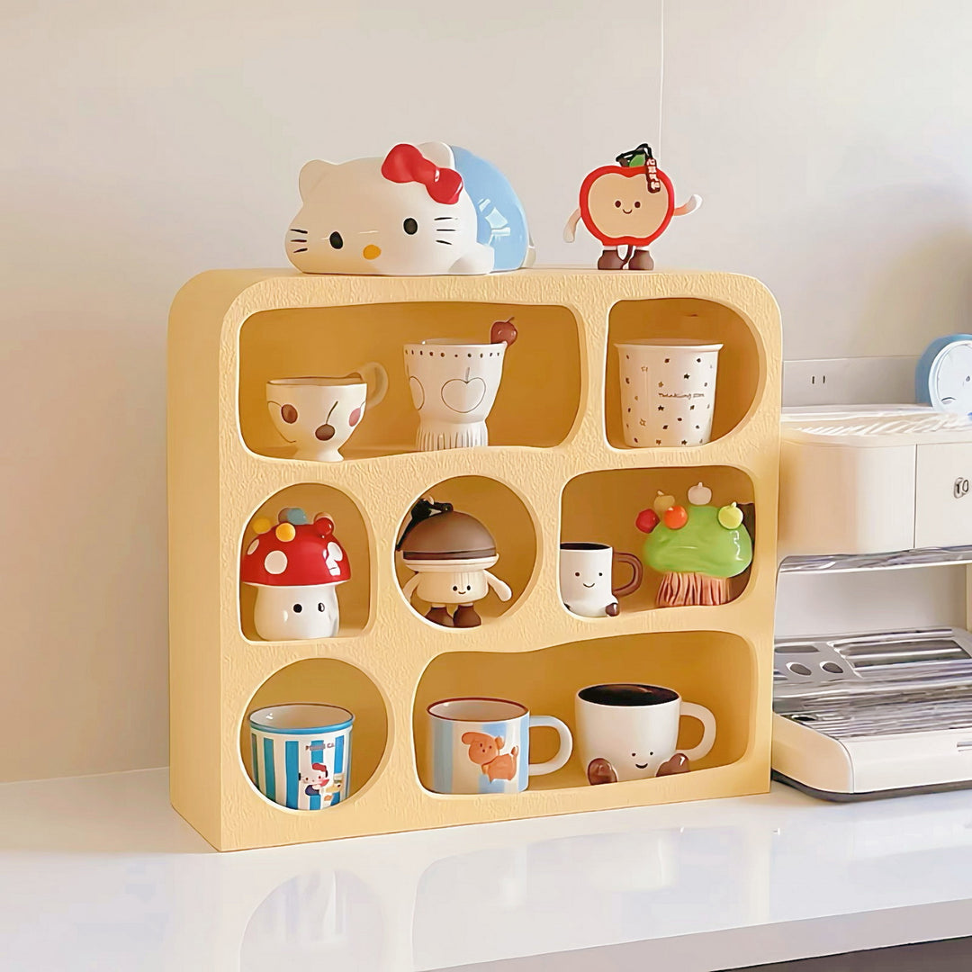 Modern Minimalist MDF Rectangular Desktop Storage Shelf 3-Tier For Living Room &amp; Entryway