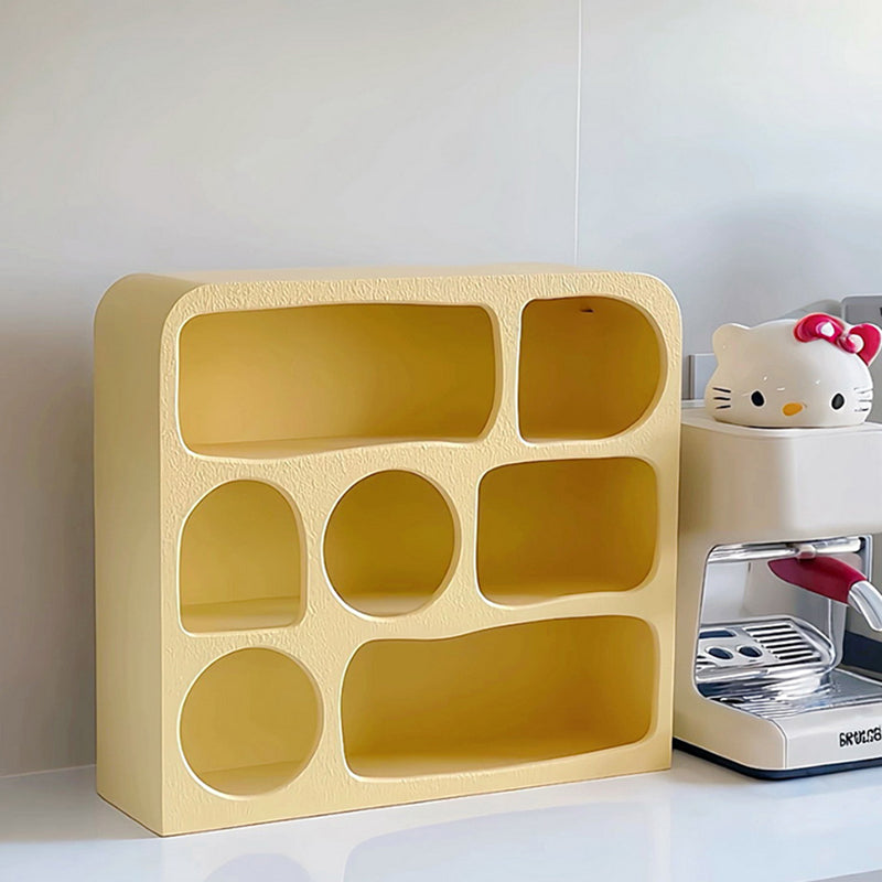 Modern Minimalist MDF Rectangular Desktop Storage Shelf 3-Tier For Living Room &amp; Entryway