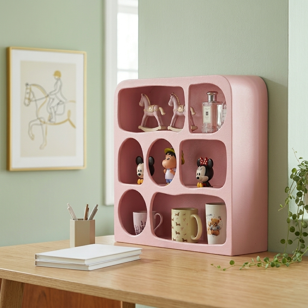 Modern Minimalist MDF Rectangular Desktop Storage Shelf 3-Tier For Living Room &amp; Entryway