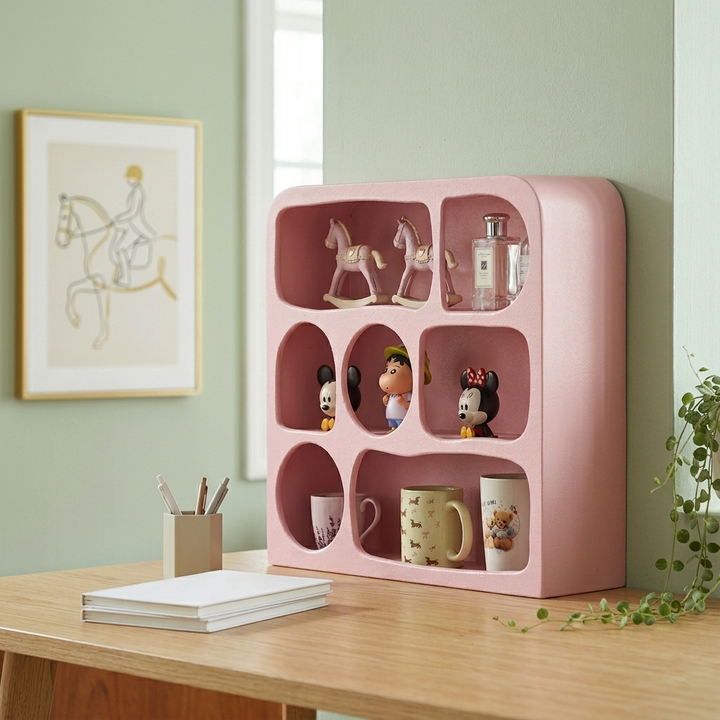 Modern Minimalist MDF Rectangular Desktop Storage Shelf 3-Tier For Living Room &amp; Entryway