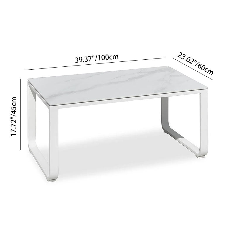 Rust-Resistant Rectangular Outdoor Coffee Table - 1-Tier Spacious Design For Balcony &amp; Garden
