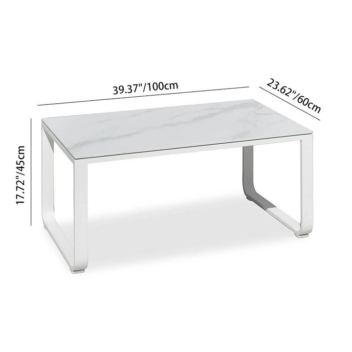 Rust-Resistant Rectangular Outdoor Coffee Table - 1-Tier Spacious Design For Balcony &amp; Garden