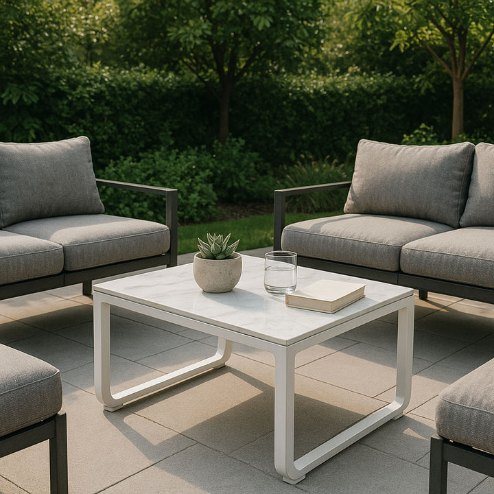 Rust-Resistant Rectangular Outdoor Coffee Table - 1-Tier Spacious Design For Balcony &amp; Garden