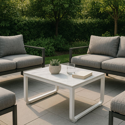Rust-Resistant Rectangular Outdoor Coffee Table - 1-Tier Spacious Design For Balcony & Garden