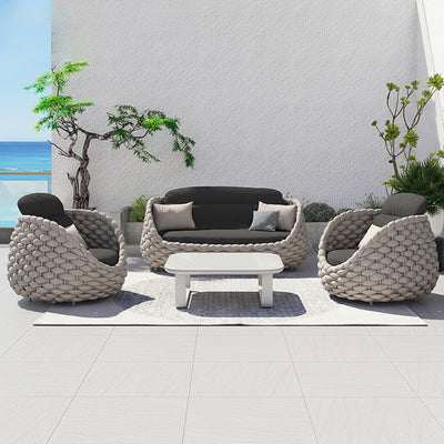 Sleek White Square Outdoor Coffee Table - 1-Tier Functional Design For Stylish Gardens & Outdoor Patios