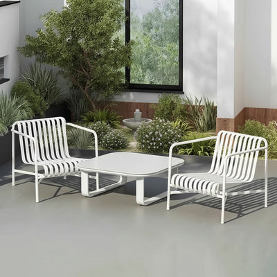 Sleek White Square Outdoor Coffee Table - 1-Tier Functional Design For Stylish Gardens & Outdoor Patios