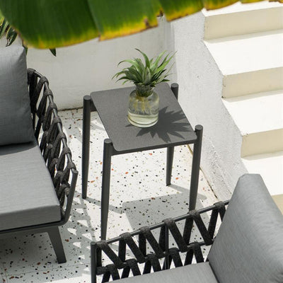 Industrial Style Sturdy Outdoor Coffee Table - 4-Leg Stability Strong Foundation For Balcony & Garden
