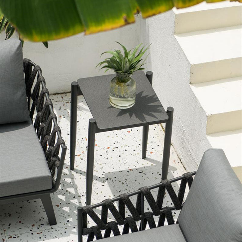 Industrial Style Sturdy Outdoor Coffee Table - 4-Leg Stability Strong Foundation For Balcony & Garden