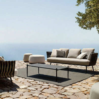 Industrial Style Sturdy Outdoor Coffee Table - 4-Leg Stability Strong Foundation For Balcony & Garden