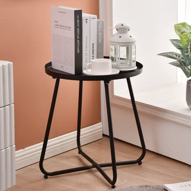 Simplicity Carbon Steel Outdoor End Table - Stable 2-Leg Design & Strong Weather Resistance For Garden
