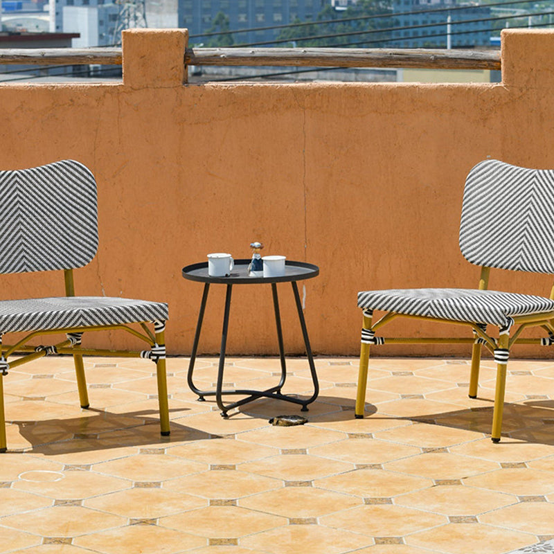 Simplicity Carbon Steel Outdoor End Table - Stable 2-Leg Design & Strong Weather Resistance For Garden