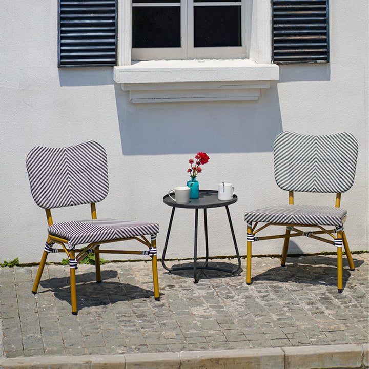 Simplicity Carbon Steel Outdoor End Table - Stable 2-Leg Design & Strong Weather Resistance For Garden