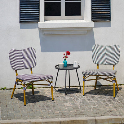 Simplicity Carbon Steel Outdoor End Table - Stable 2-Leg Design & Strong Weather Resistance For Garden